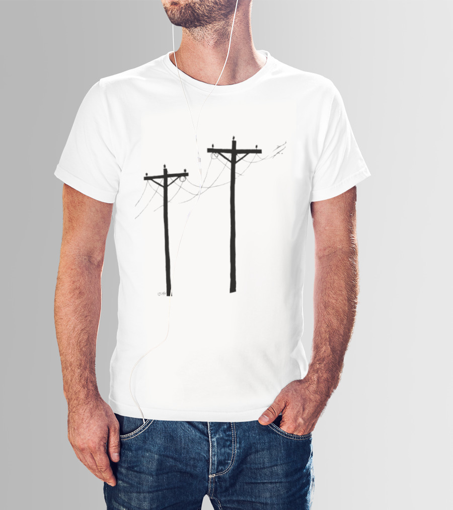 Electric Utility Power Poles 125 Kv With Soft Print T-Shirt
