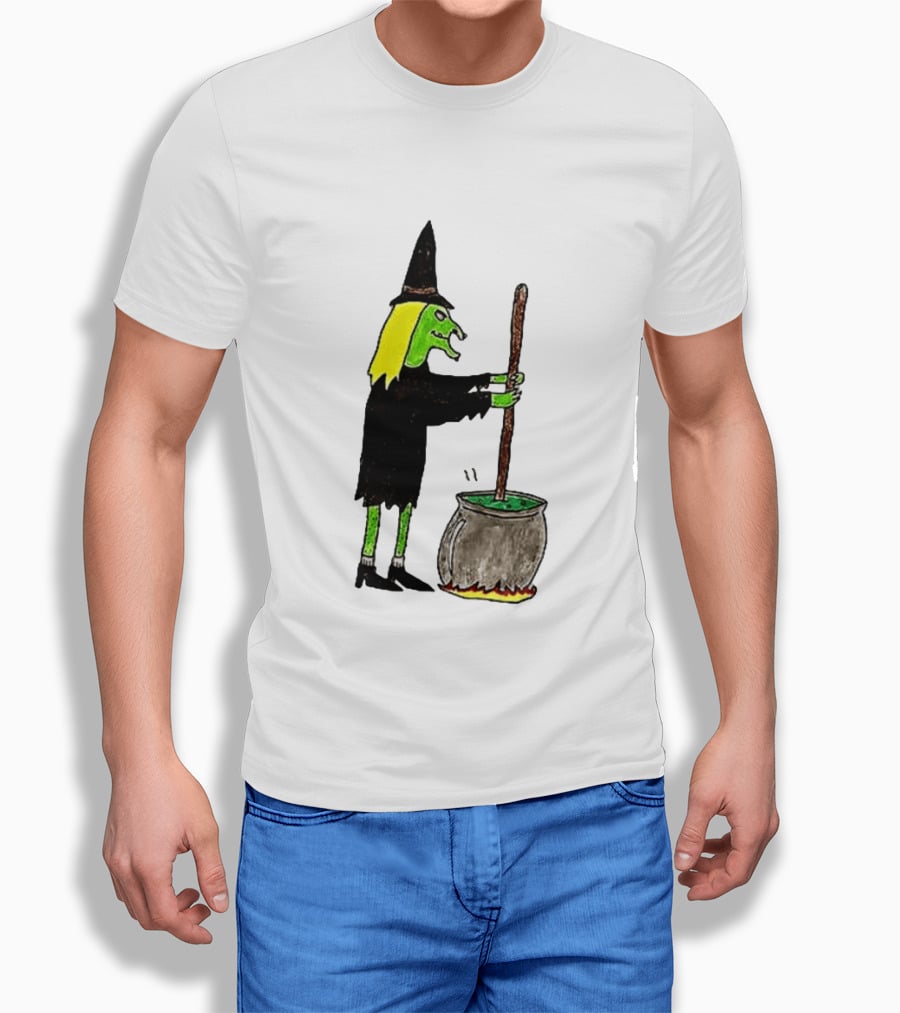 Witch Stirring Cauldron Soup Season Halloween Magic T-Shirt
