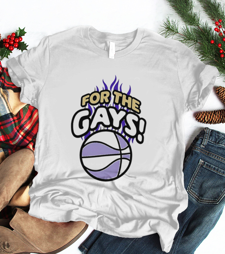 For The Gays Basketball Pride Equality With Flaming Basketball T-Shirt