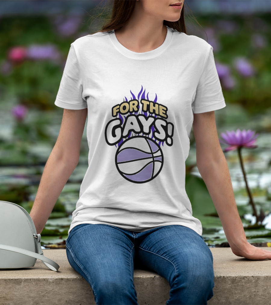 For The Gays Basketball Pride Equality With Flaming Basketball T-Shirt