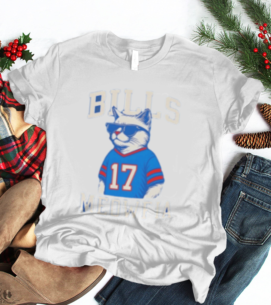 Bills Meowfia Cat 17 Jersey Buffalo Fan Football Sports T-Shirt