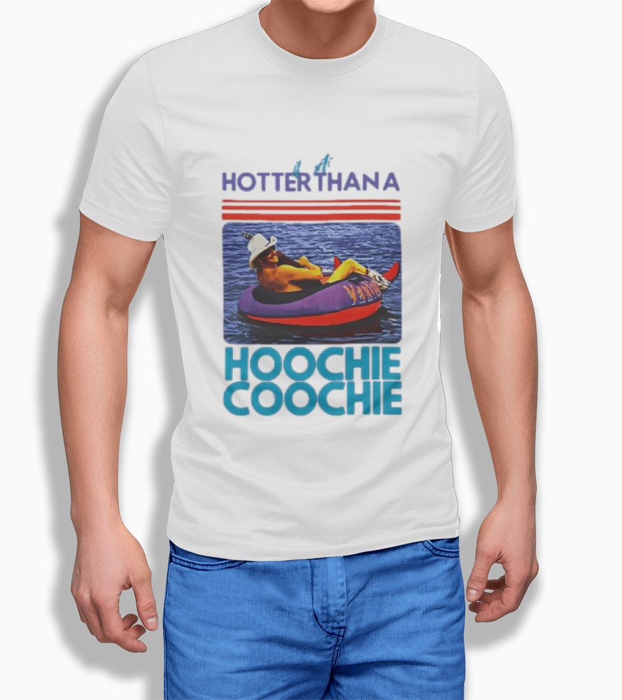 Hotter Than A Hoochie Coochie Lake Float Cowboy Hat T-Shirt