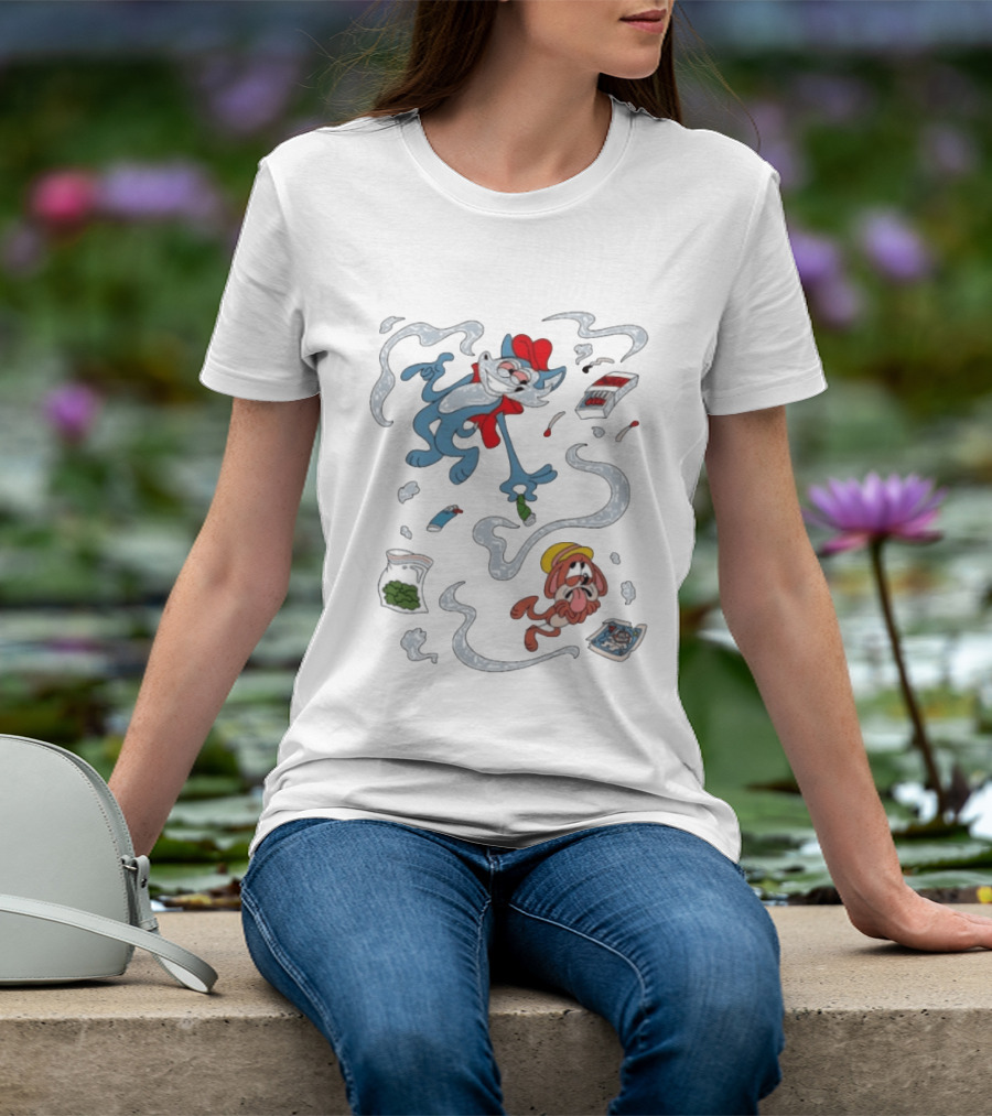 Original Ls Mark Catching Up Episode 2 Cartoon Characters With Smoke And Comic Effects T-Shirt