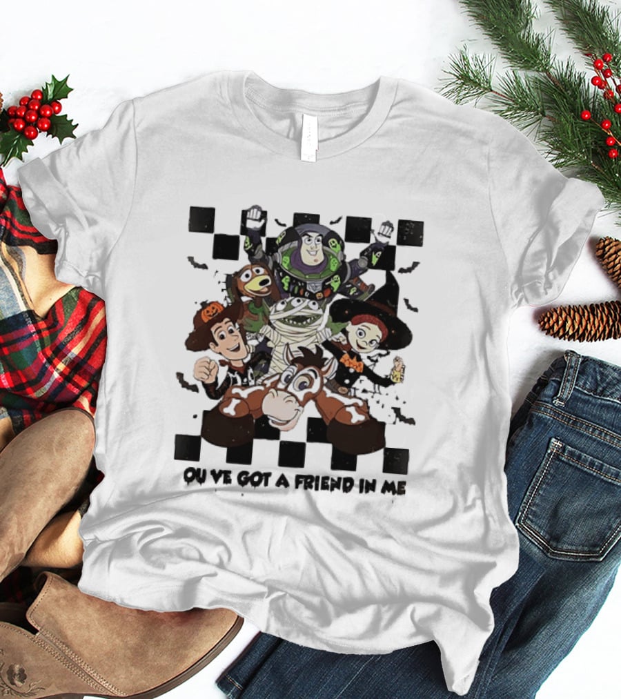 Toy Story Halloween Mashup You've Got A Friend In Me Buzz Woody Jessie Slinky Bullseye T-Shirt