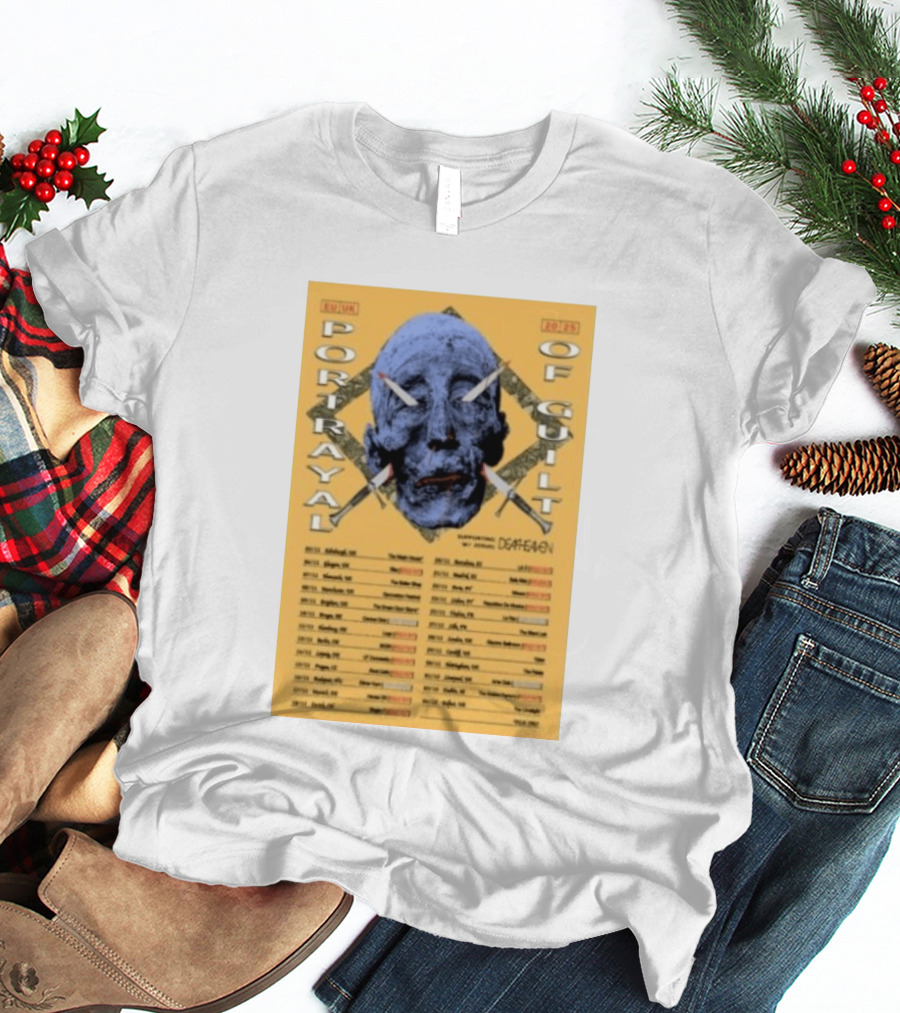 Portrayal Of Guilt Europe Tour 2025 Featuring Deafheaven Dates And Locations T-Shirt