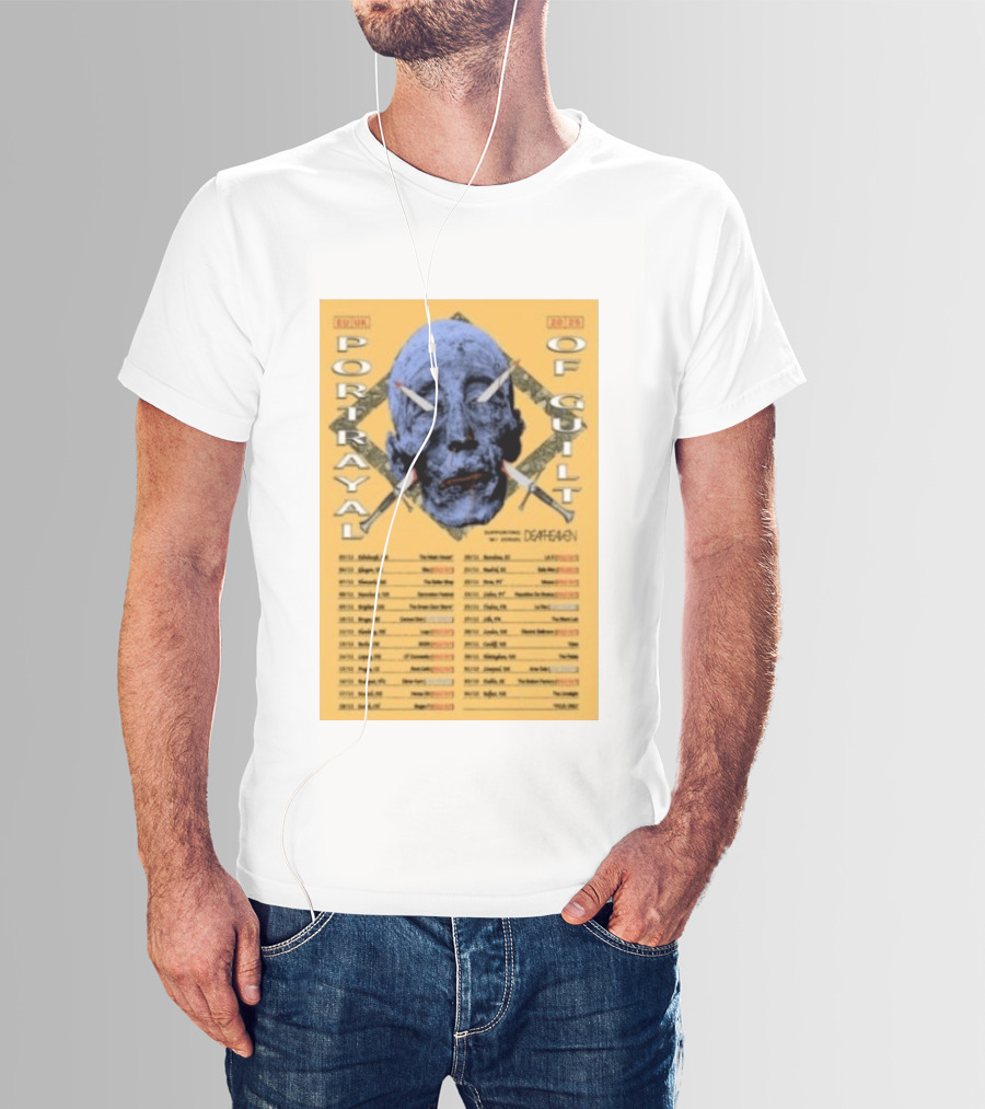 Portrayal Of Guilt Europe Tour 2025 Featuring Deafheaven Dates And Locations T-Shirt