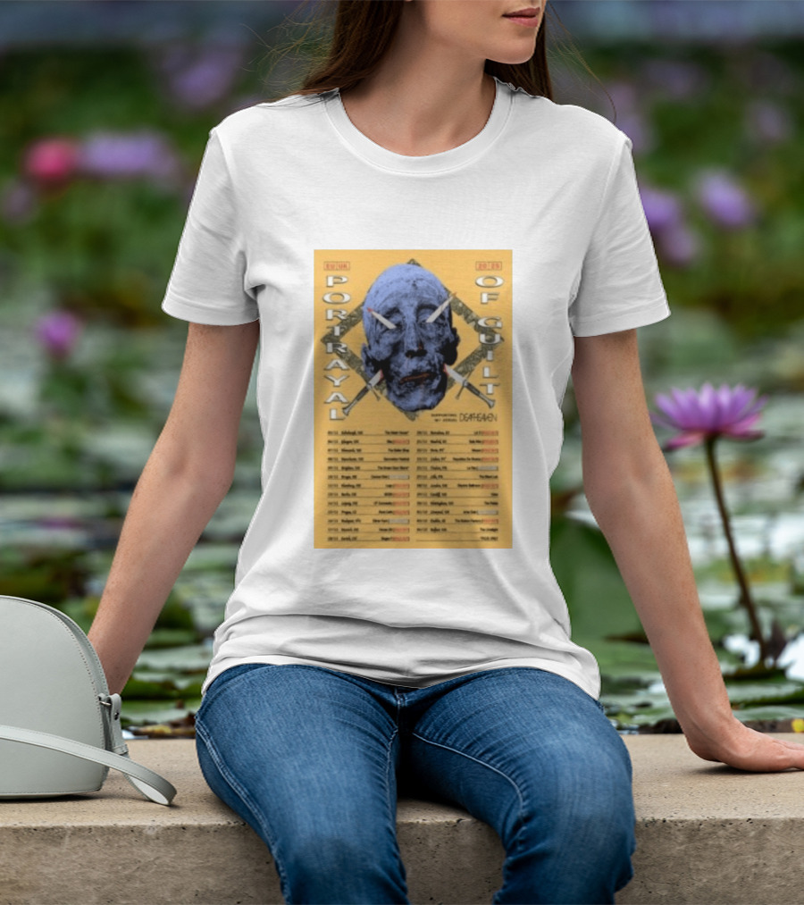 Portrayal Of Guilt Europe Tour 2025 Featuring Deafheaven Dates And Locations T-Shirt