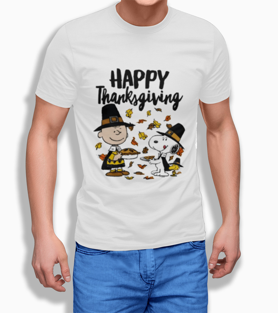 Happy Thanksgiving Peanuts Charlie Brown Snoopy Woodstock T-Shirt