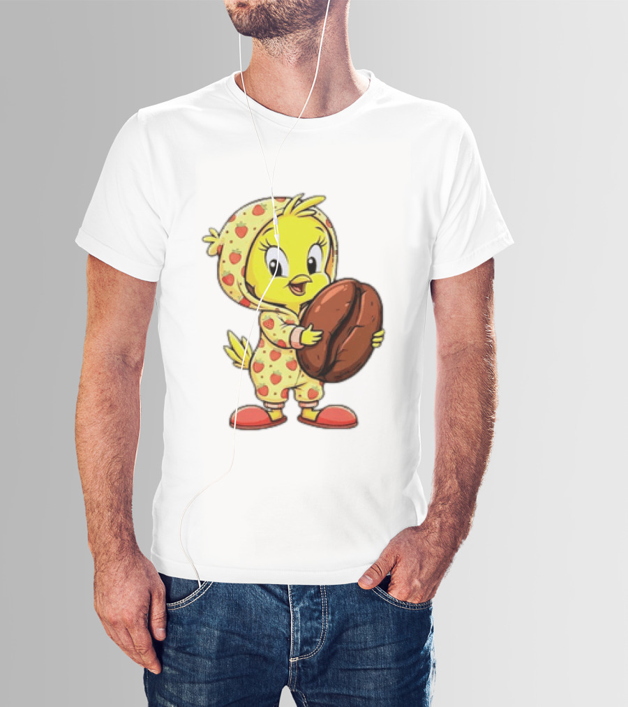 Tweety Coffee I Haven't Lost My Mind Half Of It Just Wandered Off Pajamas With Strawberry Onesie And Coffee Bean T-Shirt