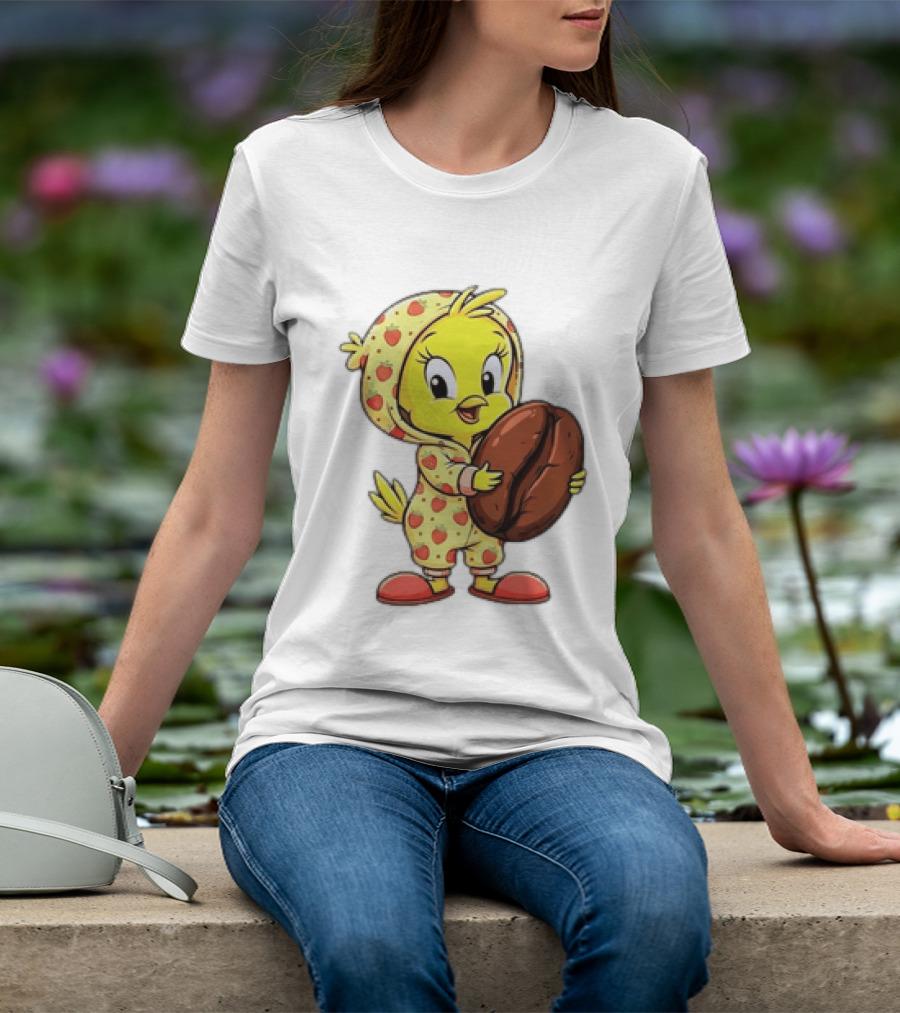 Tweety Coffee I Haven't Lost My Mind Half Of It Just Wandered Off Pajamas With Strawberry Onesie And Coffee Bean T-Shirt