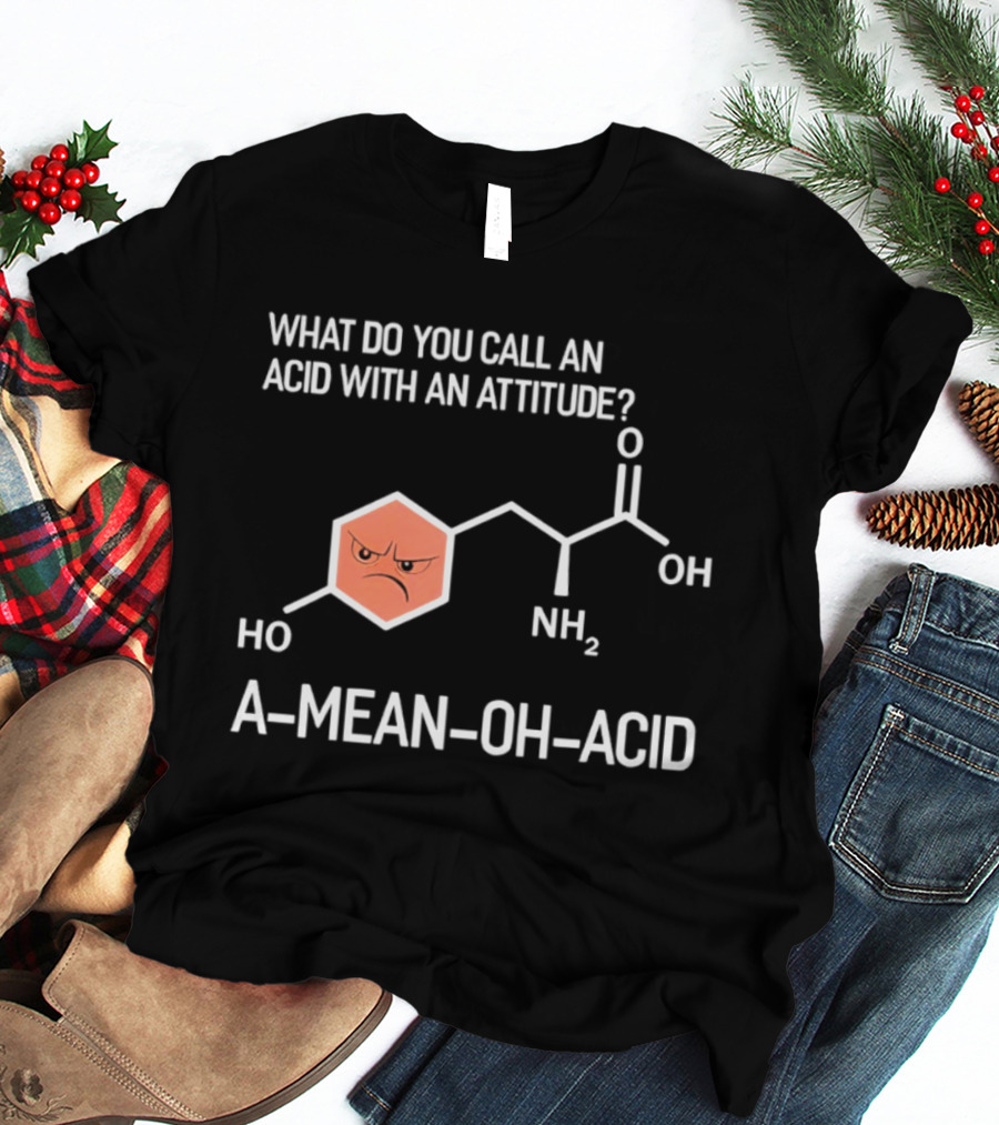 What Do You Call An Acid With An Attitude A Mean Oh Acid Chemistry Pun T-Shirt