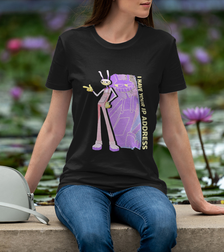 Jax I Have Your IP Address Meme Character In Overalls T-Shirt