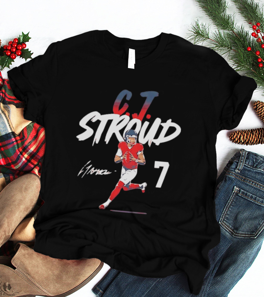 CJ Stroud Houston Number 7 Football Fan Gear T-Shirt