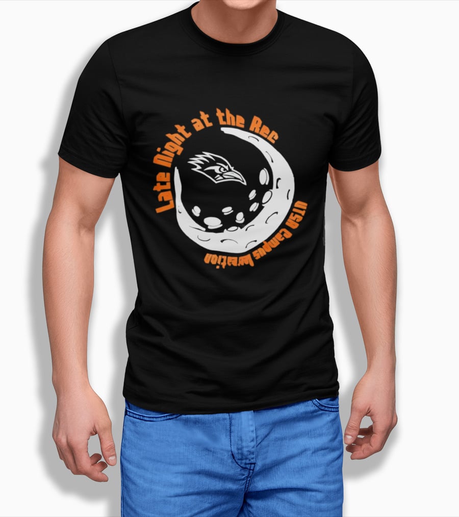 Late Night At The Rec UTSA Roadrunners Campus Recreation Moon T-Shirt