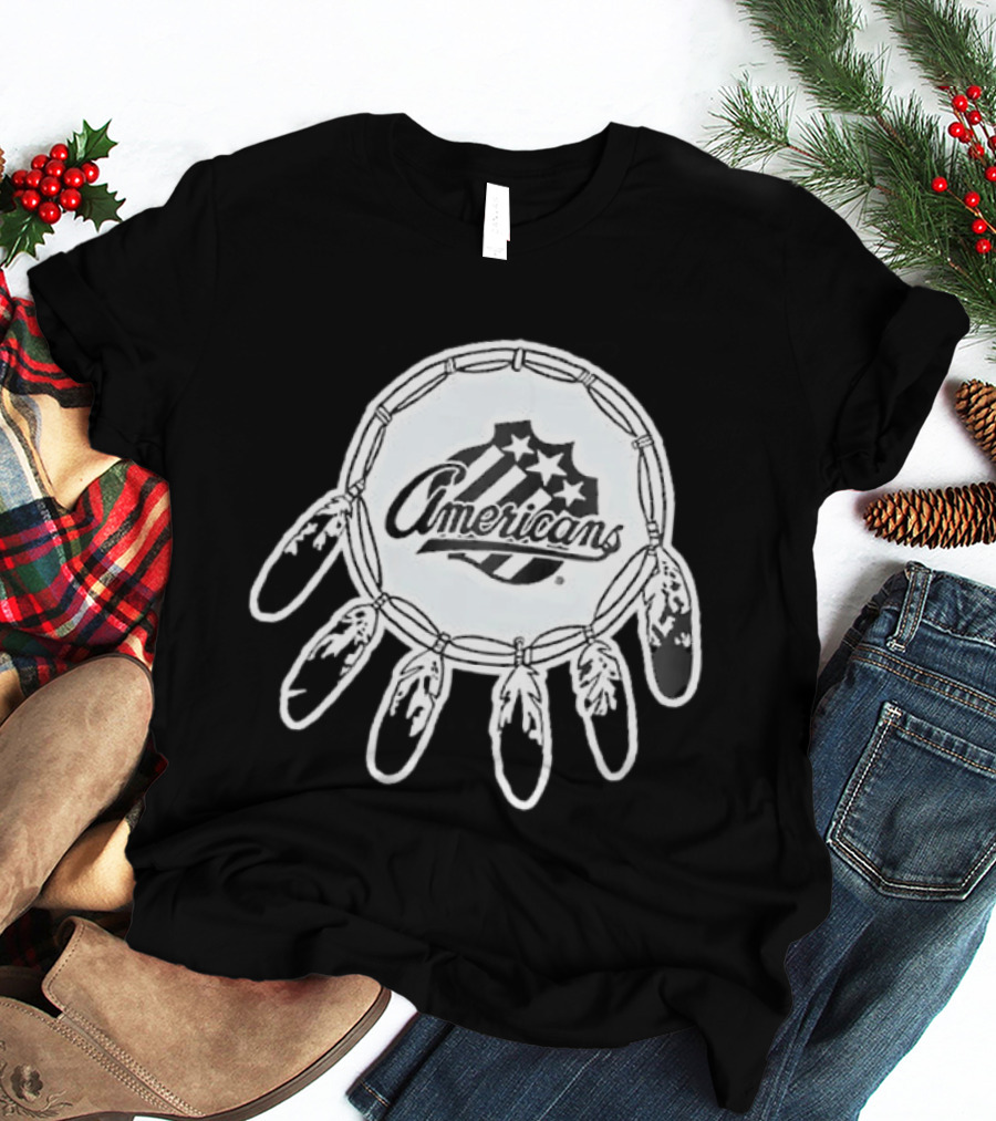 Classic Native American Rochester Americans Amerks Ice Hockey Team T-Shirt