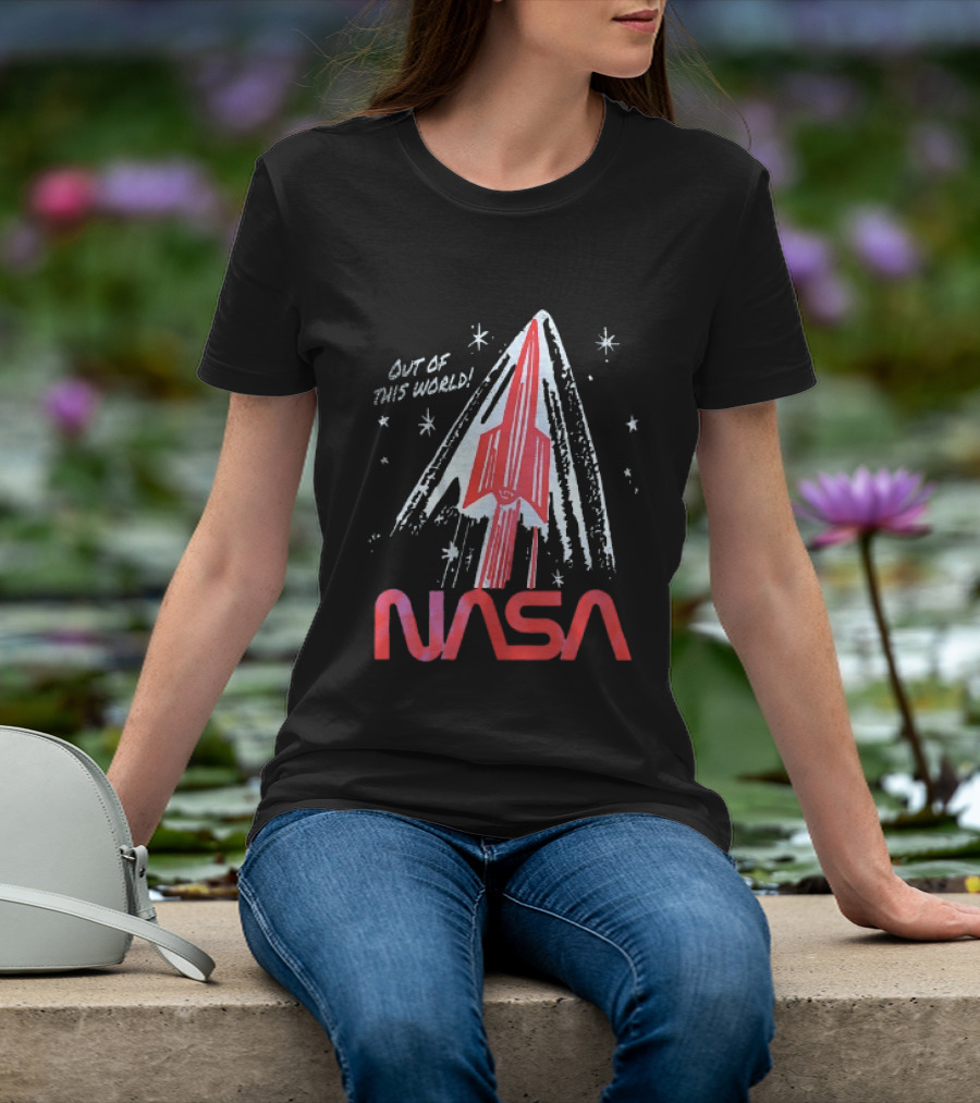 NASA Out Of This World Distressed Rocket Vintage Space Travel T-Shirt