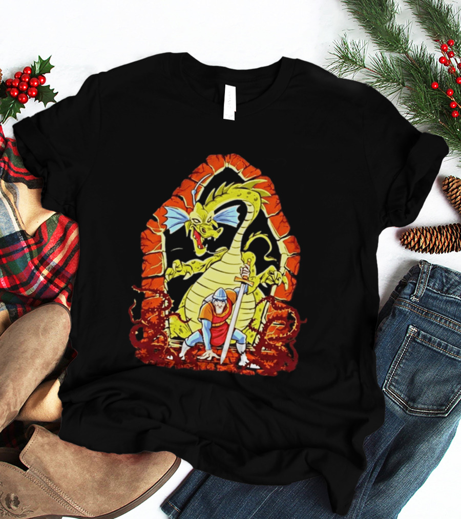 Dirk The Daring Dragon Lair Knights Sword Battle Fantasy Quest Video Game Adventure T-Shirt