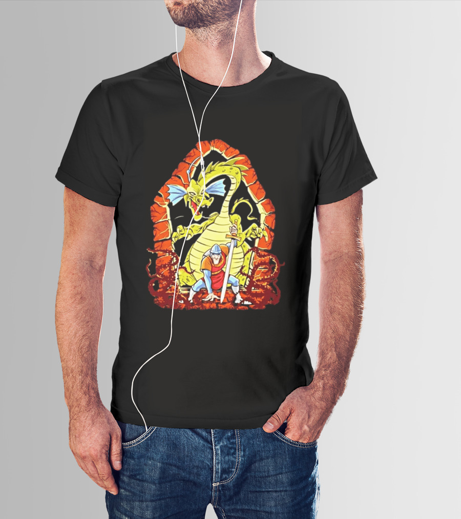 Dirk The Daring Dragon Lair Knights Sword Battle Fantasy Quest Video Game Adventure T-Shirt