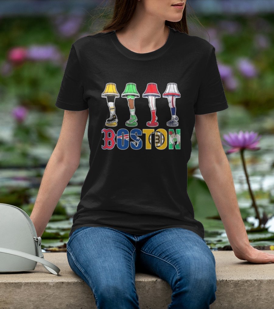 Original Boston Sports Teams Legs Lamp Parody 2025 Fenway Celtics Patriots Bruins Red Sox T-Shirt