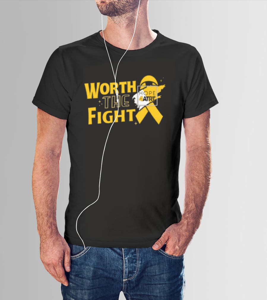 Worth The Fight Hope Yellow Ribbon 4 T-Shirt
