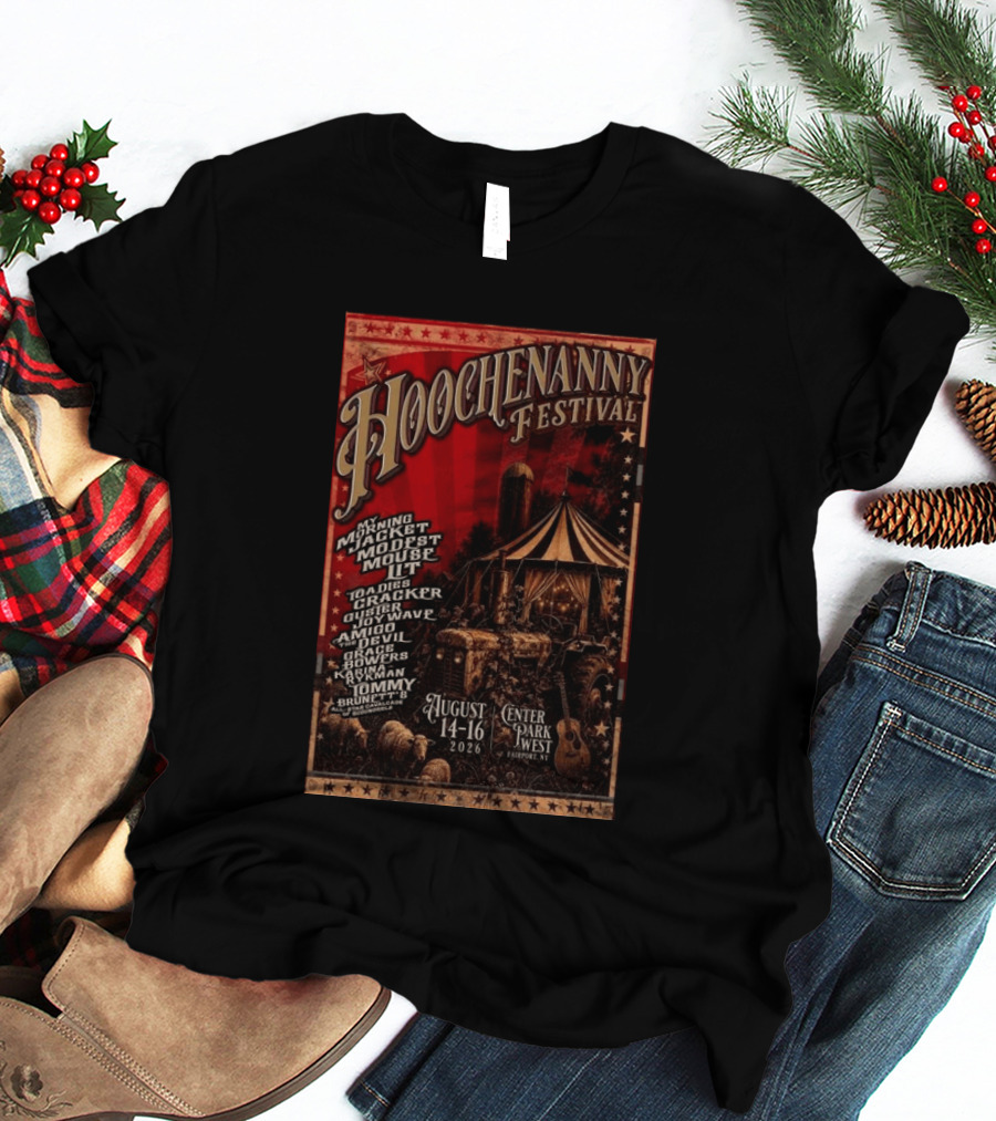 Hoochennany Festival Fairport My Morning Jacket Modest Mouse August 14 16 2026 Center Park West Lineup T-Shirt