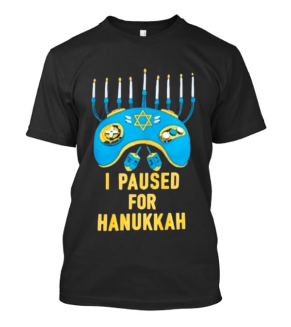 I Paused For Hanukkah Menorah Gaming Controller Star Of David T-Shirt