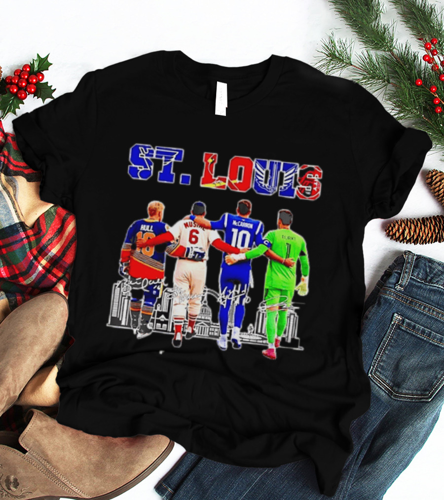 St Louis Hull Musial McCarron Berube Sports Team Players United Iconic City Skyline T-Shirt