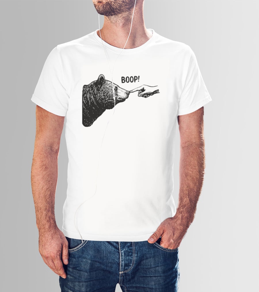 Bear Boop Finger Touching Nose T-Shirt