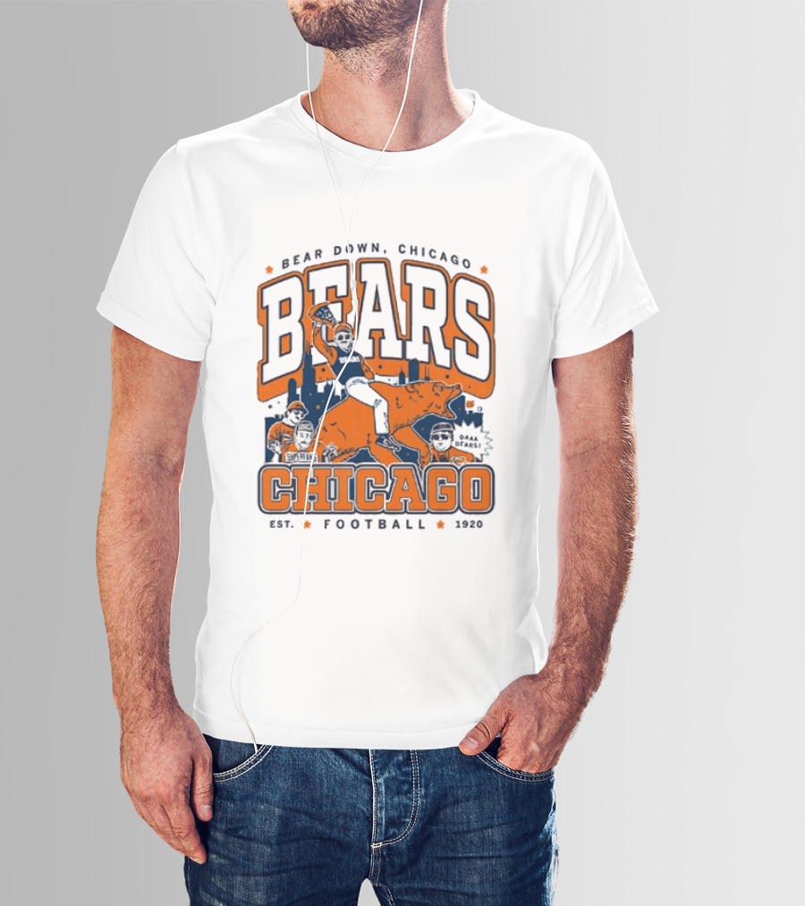 Bear Down Chicago Bears Football Est 1920 Skyline T-Shirt