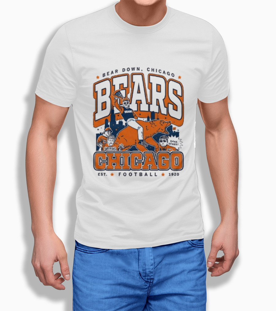Bear Down Chicago Bears Football Est 1920 Skyline T-Shirt