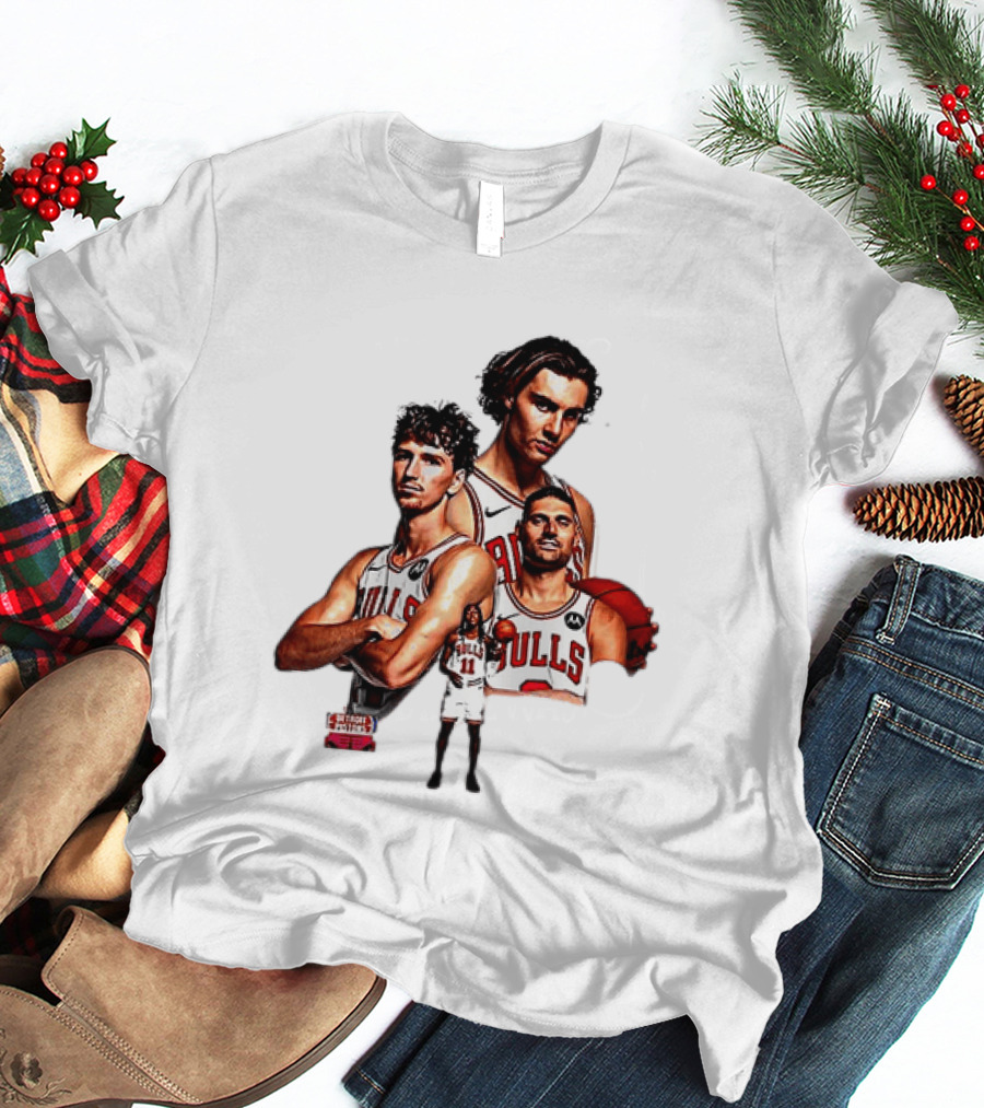 Classic Chicago Bulls NBA 2025 Season Opener Players Montage T-Shirt