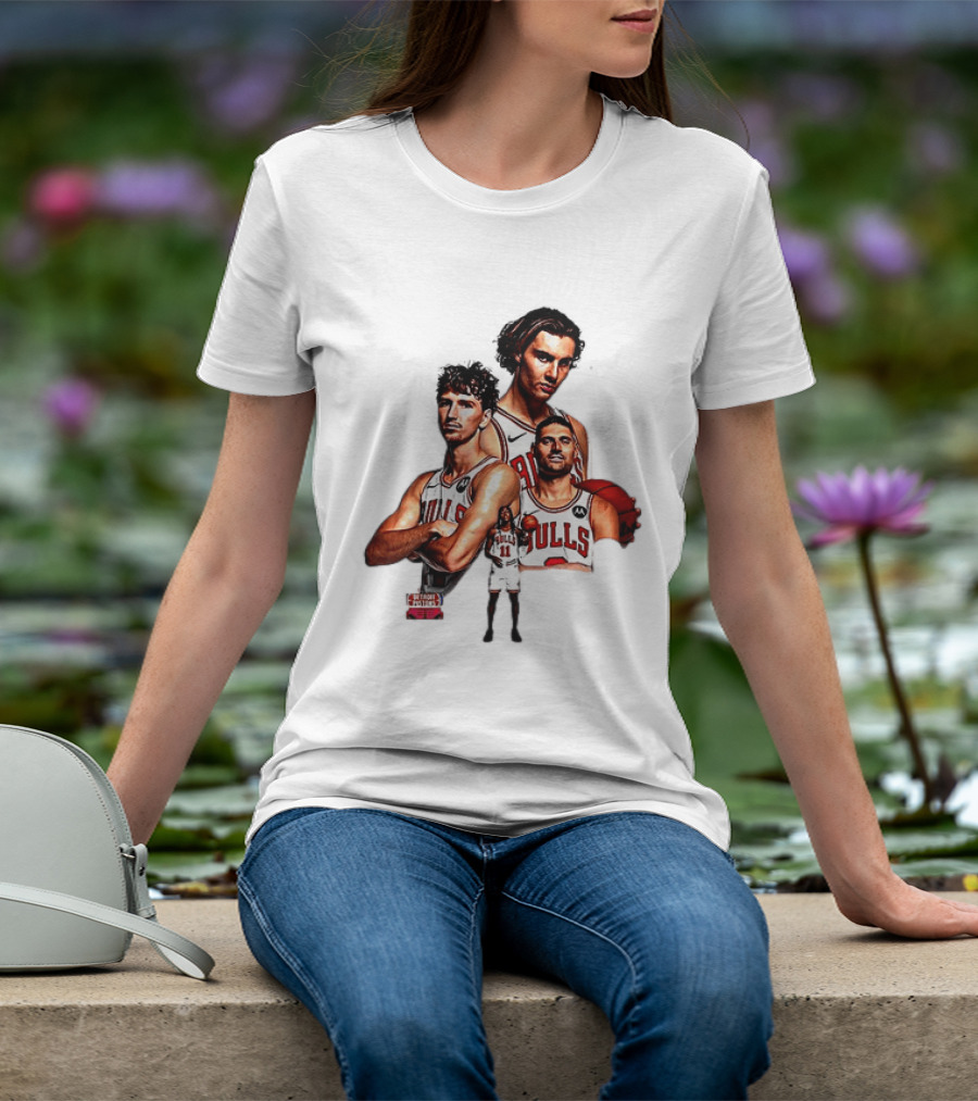 Classic Chicago Bulls NBA 2025 Season Opener Players Montage T-Shirt