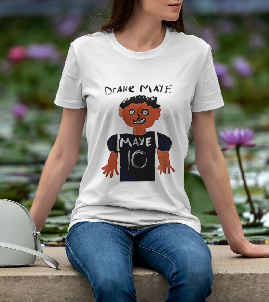 Drake Maye 10 Caricature Drawing New England Patriots T-Shirt