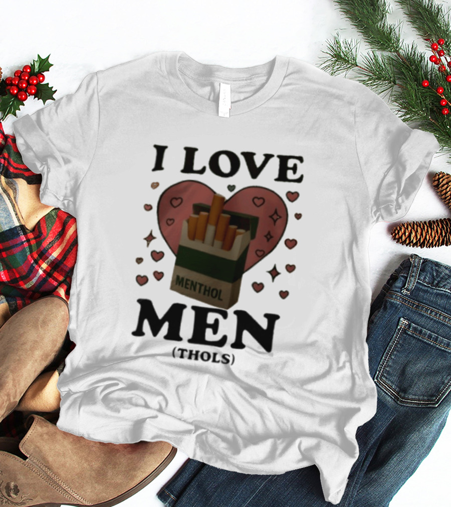 I Love Menthol Cigarettes Heart Cartoon Pack T-Shirt