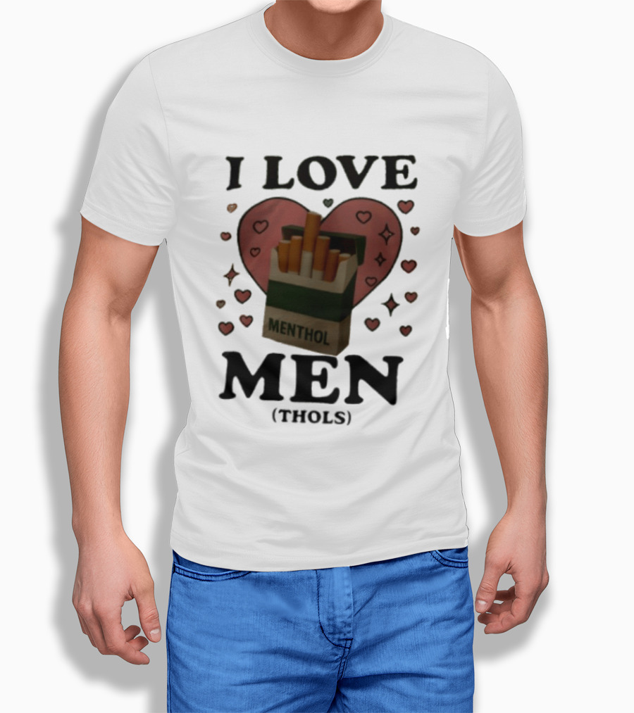 I Love Menthol Cigarettes Heart Cartoon Pack T-Shirt