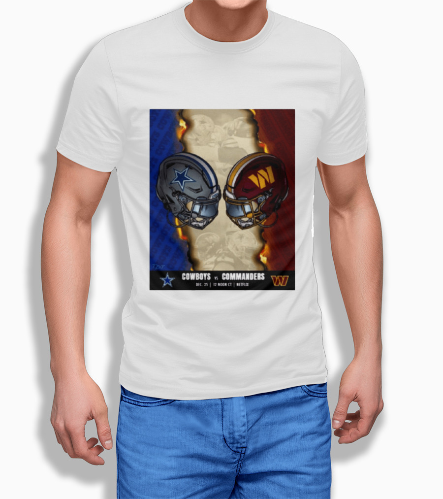 Cowboys Vs Commanders December 25 Noon CT Netflix T-Shirt