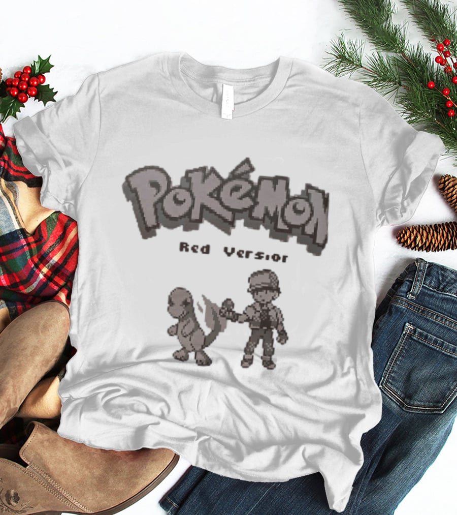 Pokémon Red Version Charmander And Red Trainer Classic Game T-Shirt