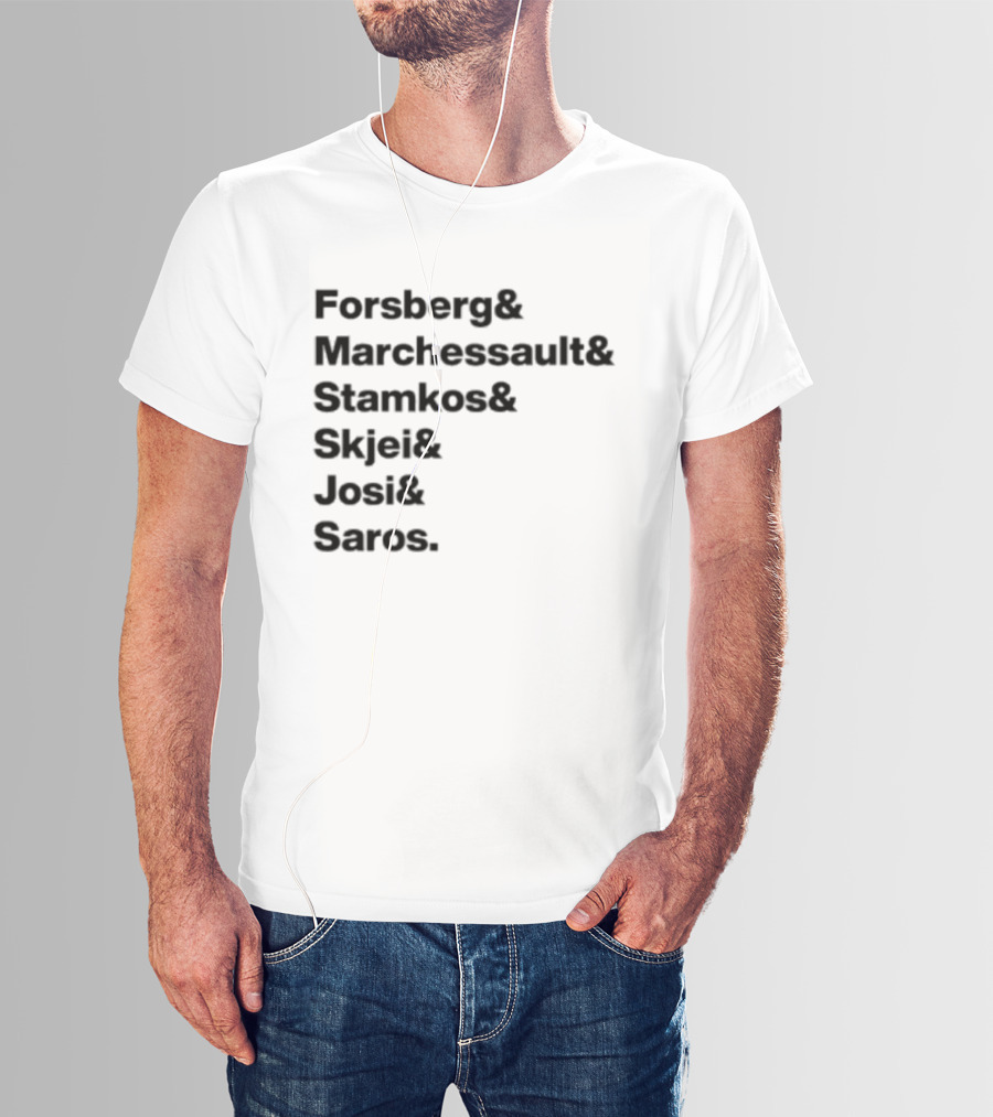 Forsberg Marchessault Stamkos Skjei Josi Saros Roster Names T-Shirt