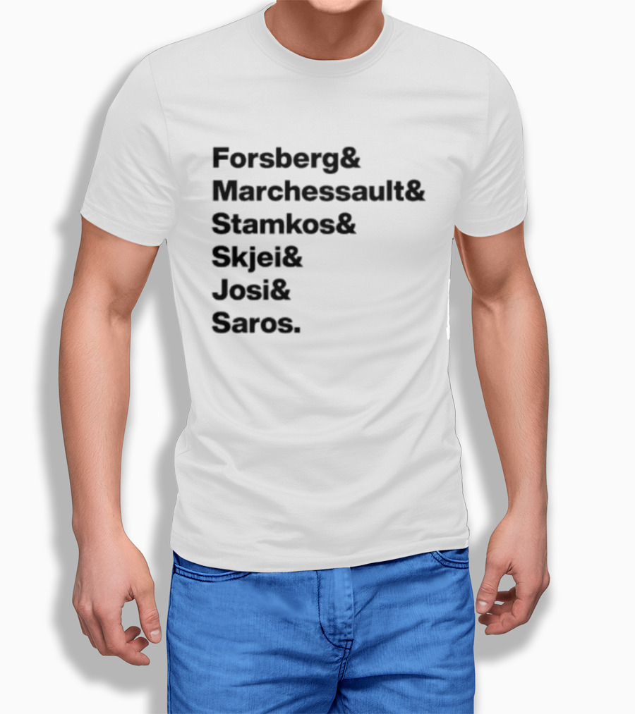 Forsberg Marchessault Stamkos Skjei Josi Saros Roster Names T-Shirt