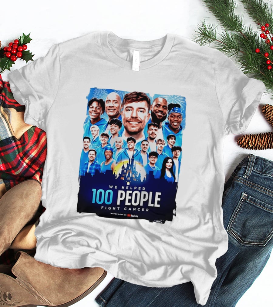 Mrbeast We Helped 100 People Fight Cancer YouTube Video Collaboration T-Shirt