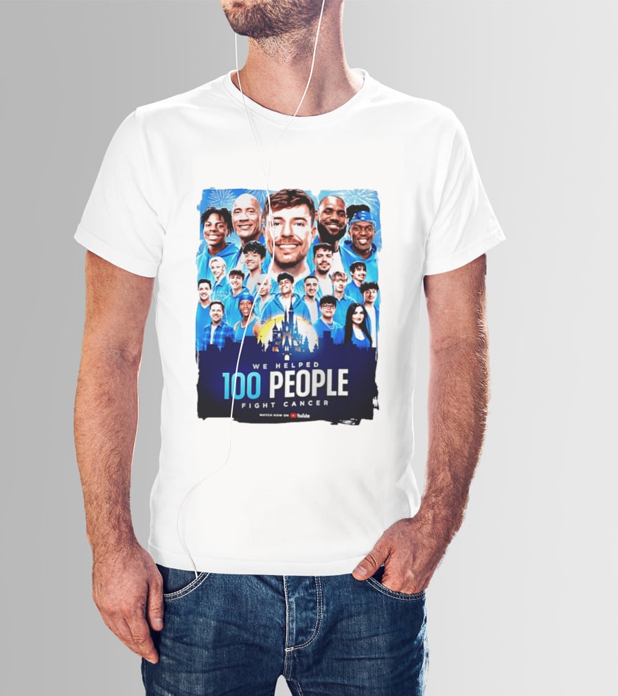 Mrbeast We Helped 100 People Fight Cancer YouTube Video Collaboration T-Shirt