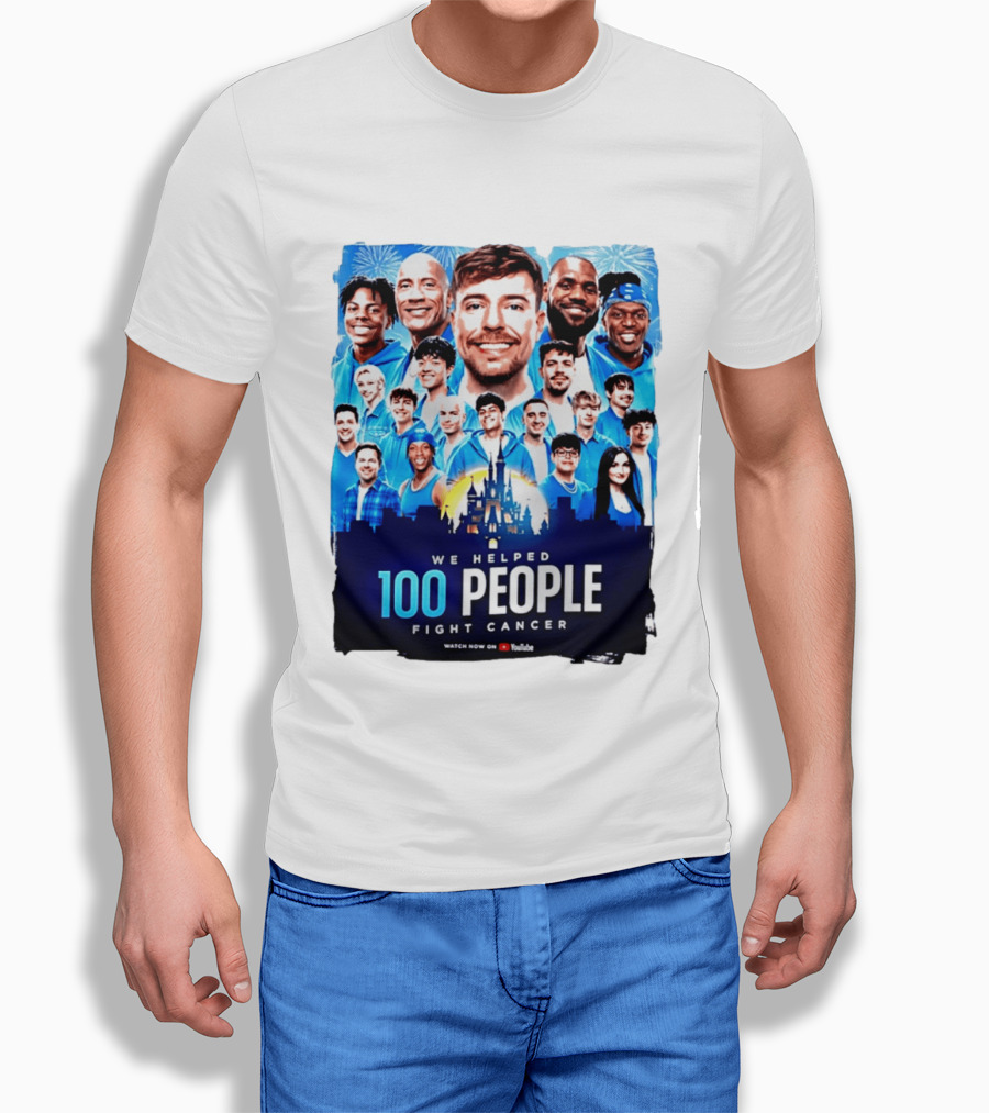 Mrbeast We Helped 100 People Fight Cancer YouTube Video Collaboration T-Shirt