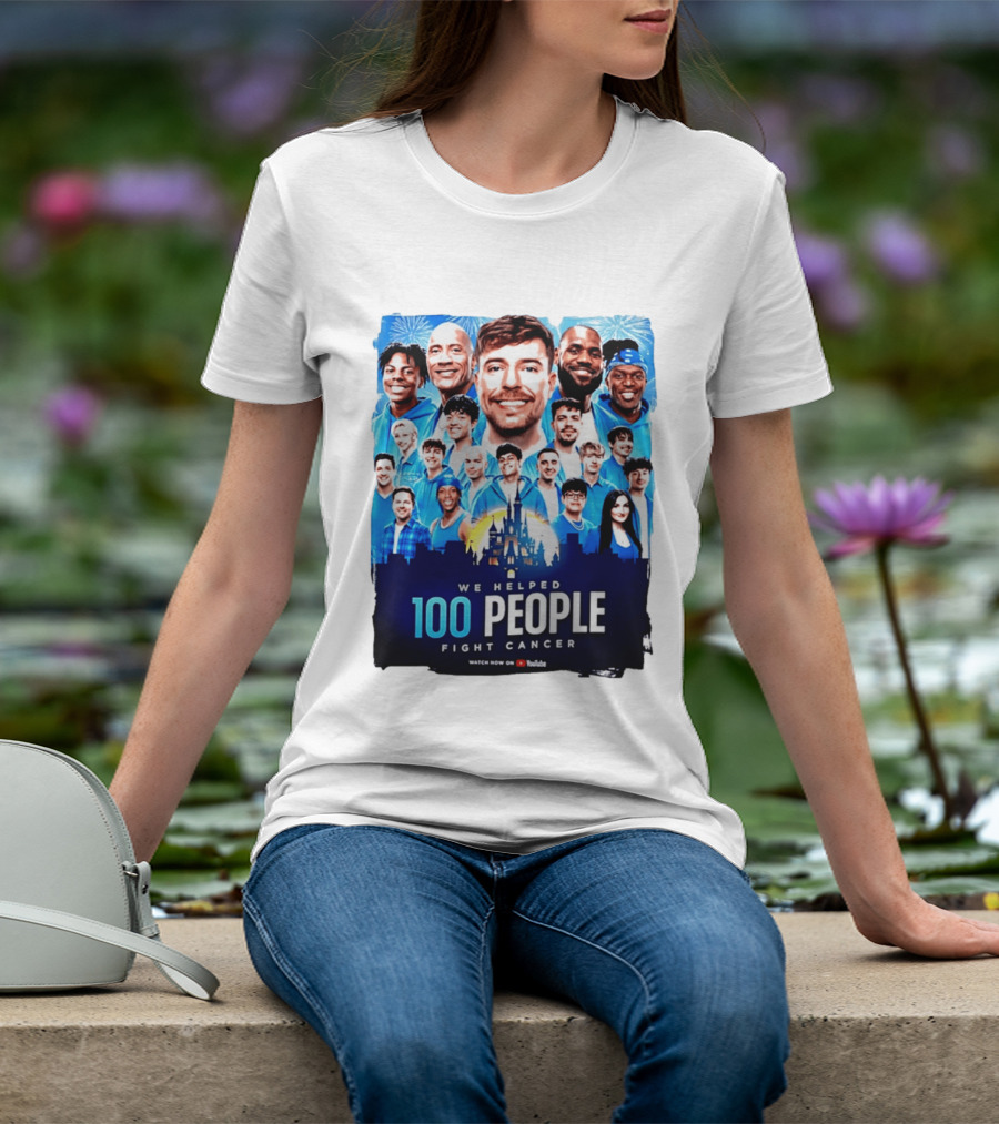 Mrbeast We Helped 100 People Fight Cancer YouTube Video Collaboration T-Shirt