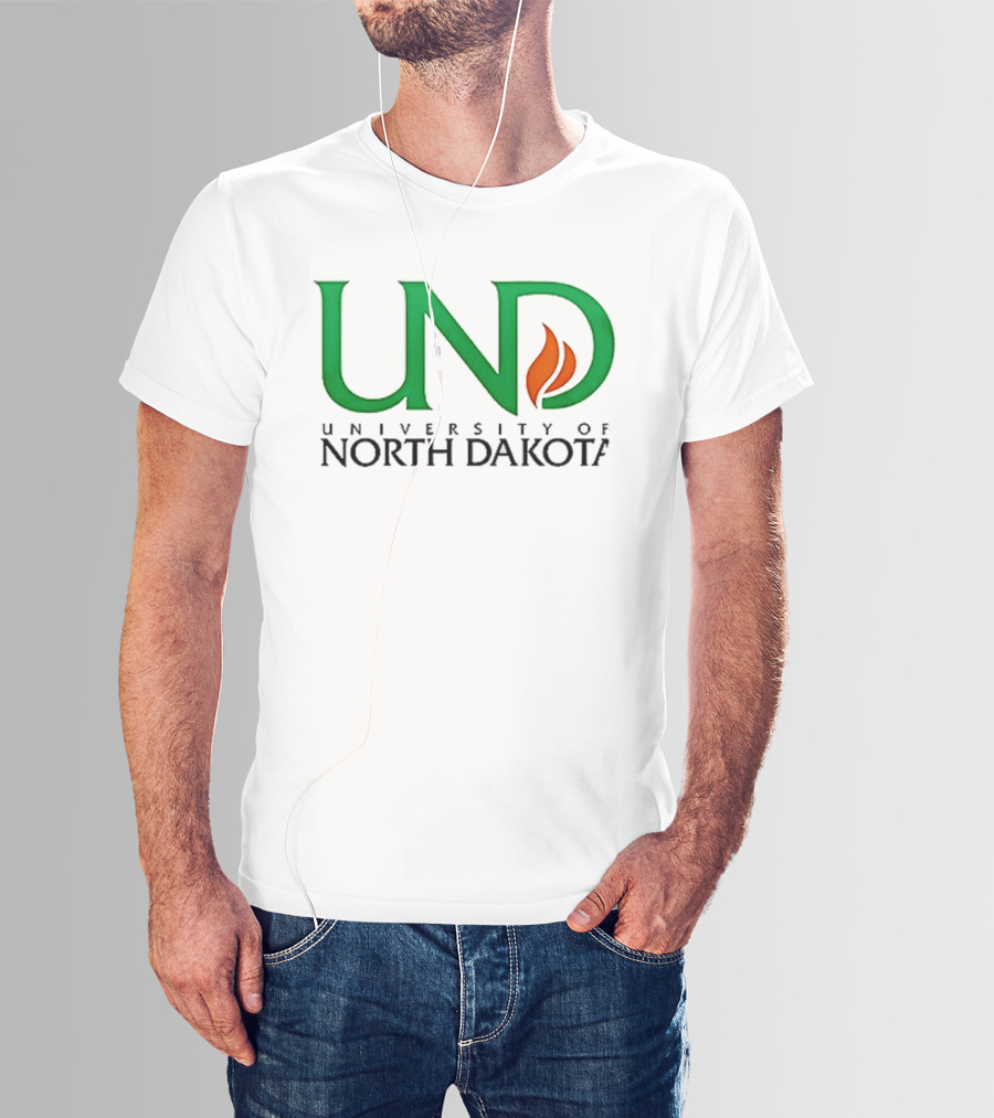 North Dakota Fighting Hawks Patriot USA Flag Charlie Kirk T-Shirt