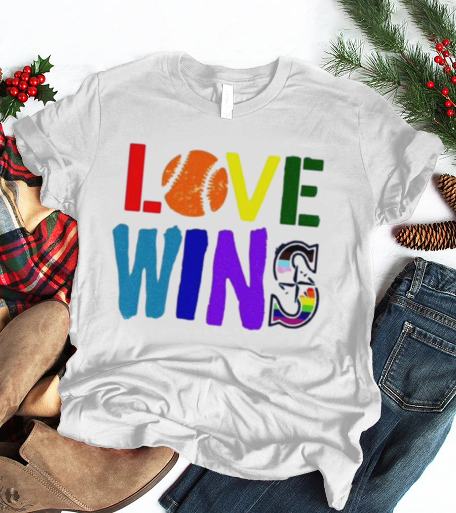 Julio Rodriguez Love Wins Seattle Mariners MLB Baseball T-Shirt