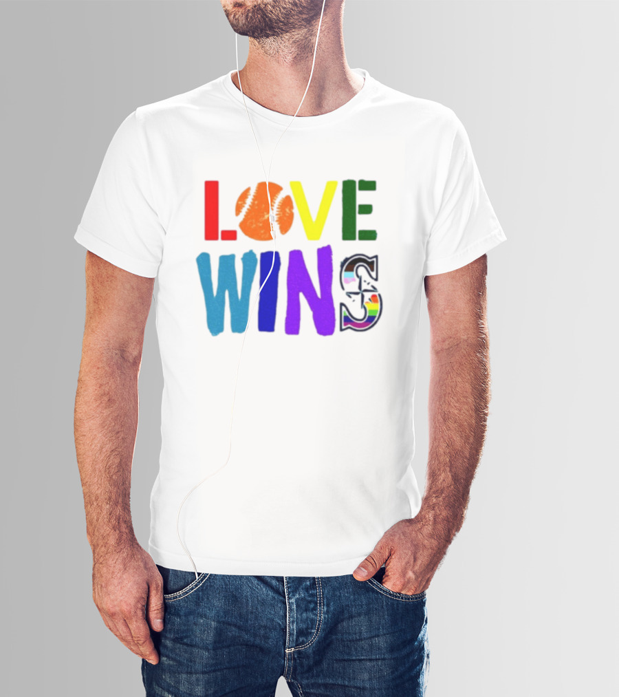 Julio Rodriguez Love Wins Seattle Mariners MLB Baseball T-Shirt