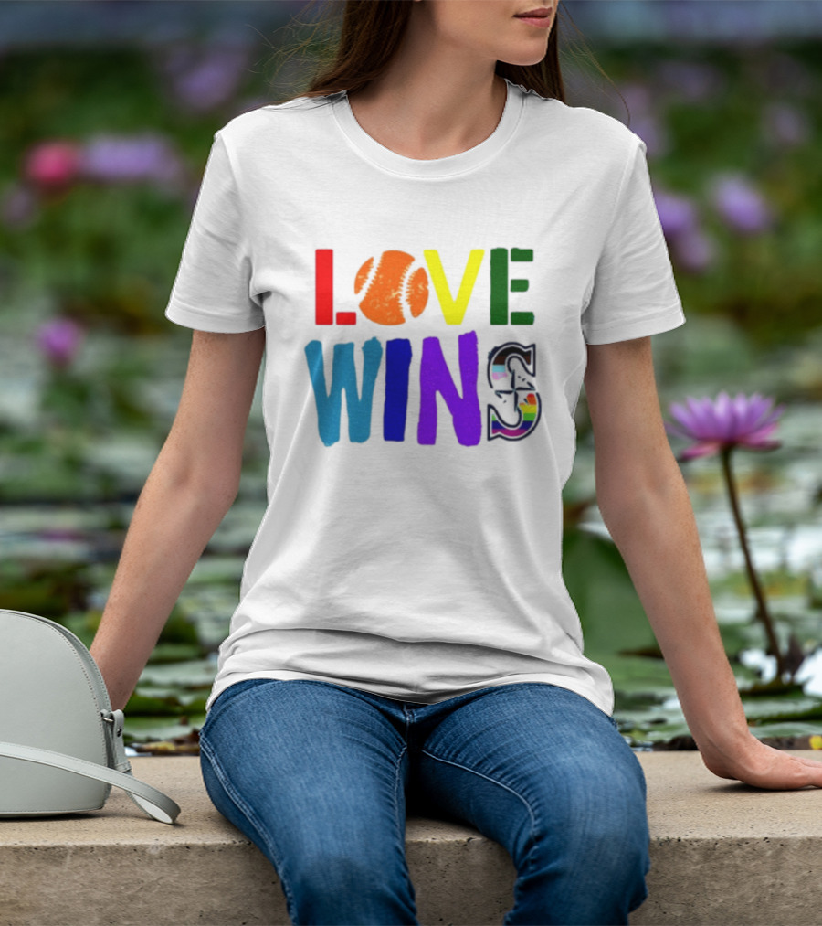 Julio Rodriguez Love Wins Seattle Mariners MLB Baseball T-Shirt
