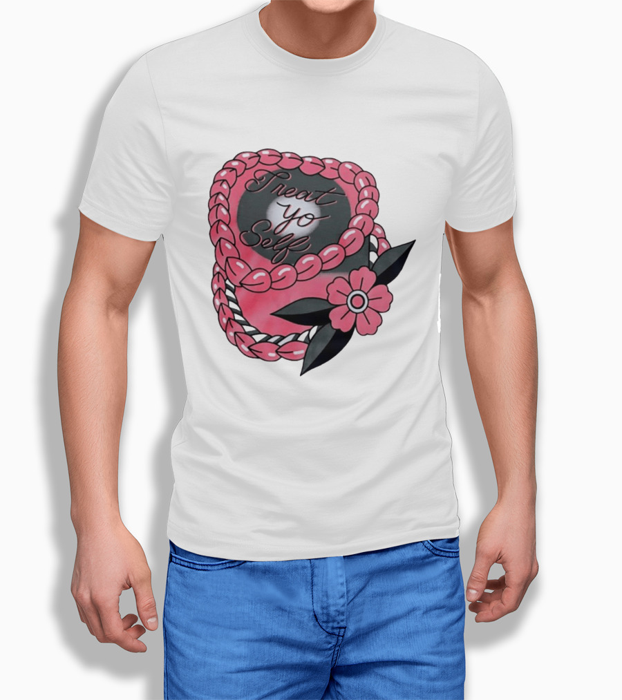 Treat Yo Self Floral Lei Parks And Recreation Pink Flower T-Shirt