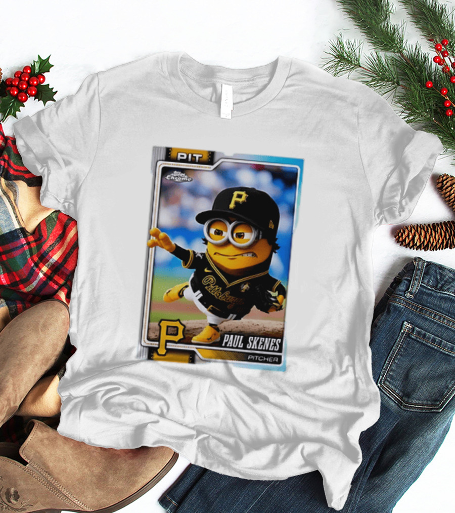 Paul Skenes Pittsburgh Pirates Minion Pitcher Topps Chrome Card PIT T-Shirt