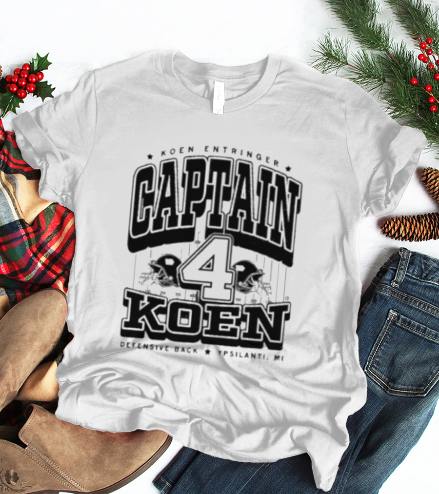 Koen Entringer Captain 4 Iowa Hawkeyes Defensive Back Ypsilanti MI T-Shirt